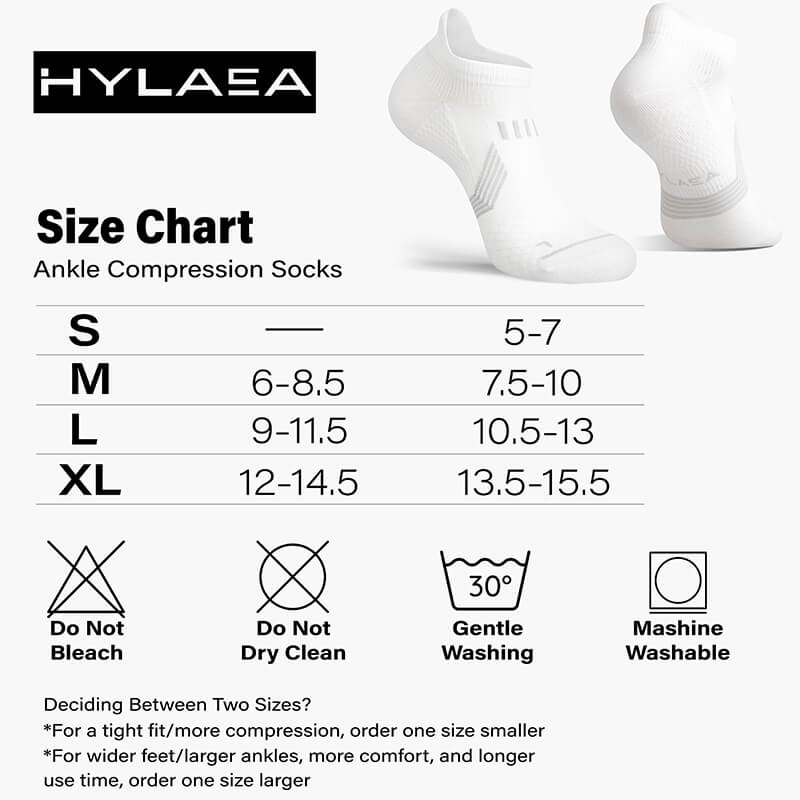 Hylaea Unisex Ultralight Sports Socks –6-Pair Pack (White)
