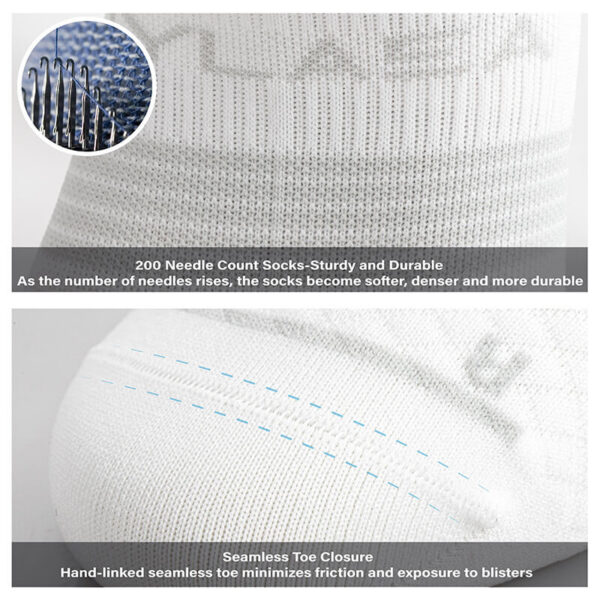 Hylaea Unisex Ultralight Sports Socks –6-Pair Pack (White) - Image 5