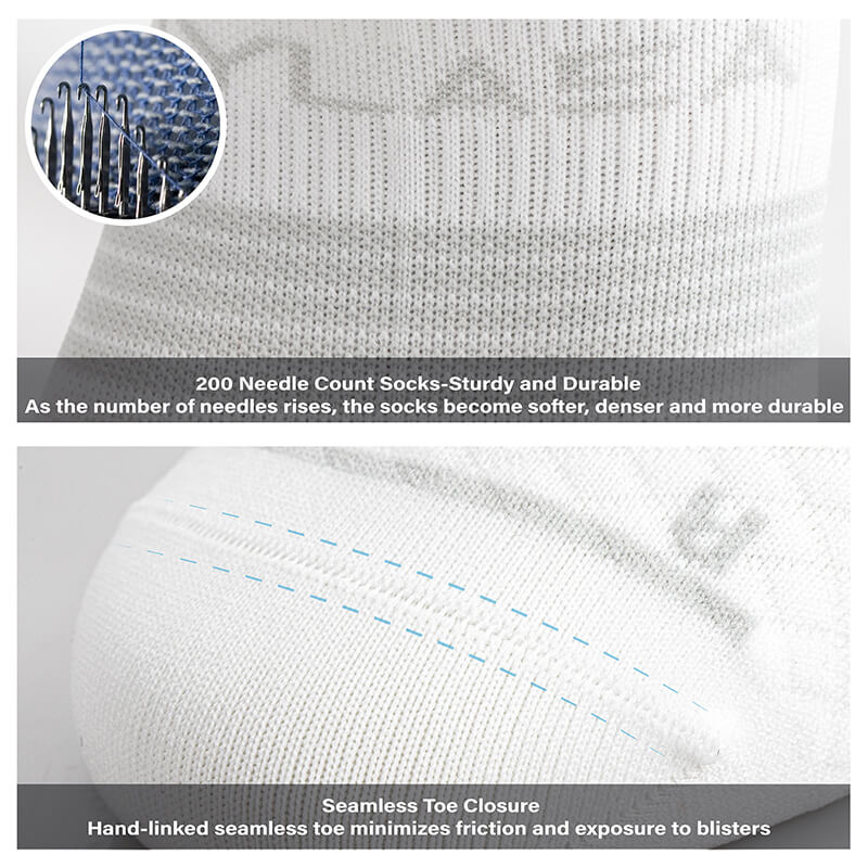 Hylaea Unisex Ultralight Sports Socks –6-Pair Pack (White)