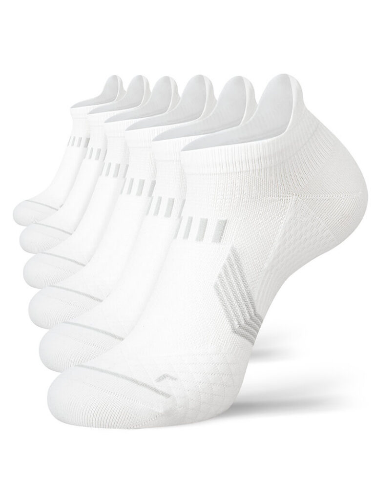 Hylaea Unisex Ultralight Sports Socks –6-Pair Pack (White)
