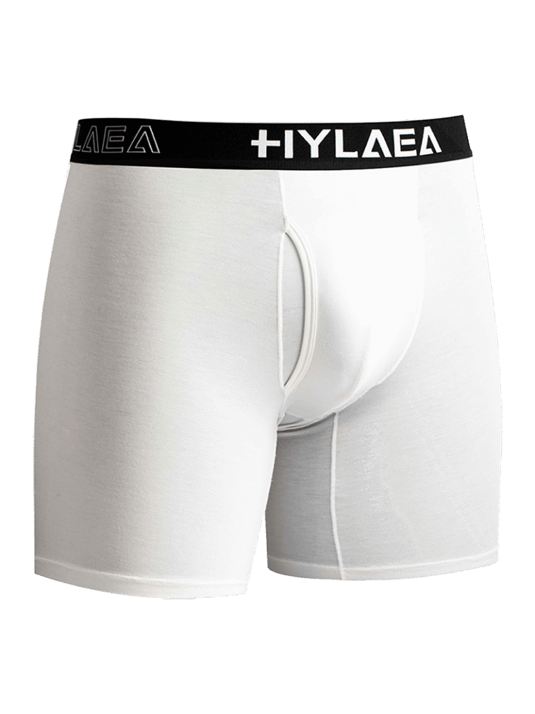 Hylaea Men's Bamboo Fiber Boxer Briefs – 4-Pack (Black/White/Light Blue/Pink)
