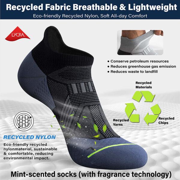 Hylaea Unisex Ultralight Sports Socks –6-Pair Pack (Blue) - Image 5