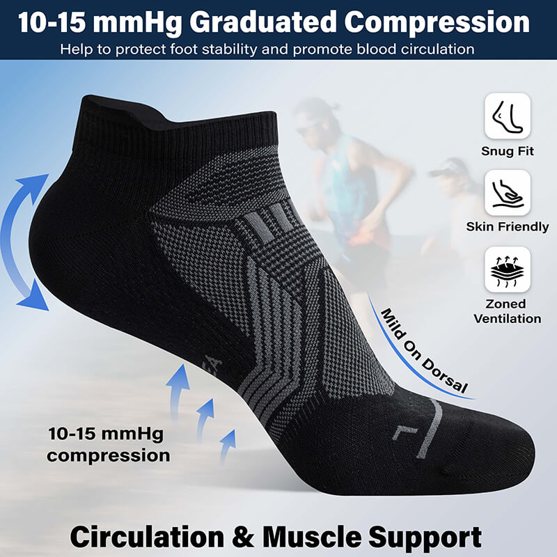 Hylaea Unisex Ultralight Sports Socks –6-Pair Pack (Blue)