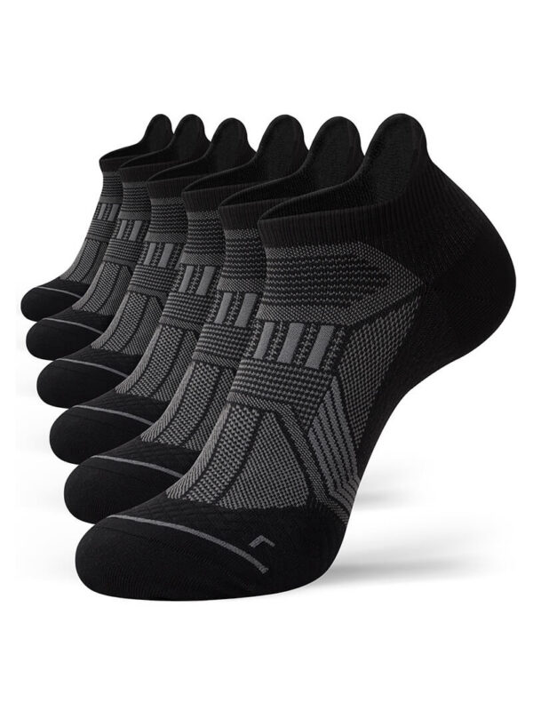 Hylaea Unisex Ultralight Sports Socks – 6-Pair Pack (Black) - Image 1