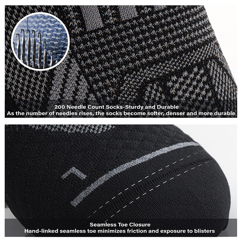 Hylaea Unisex Ultralight Sports Socks – 6-Pair Pack (Black)
