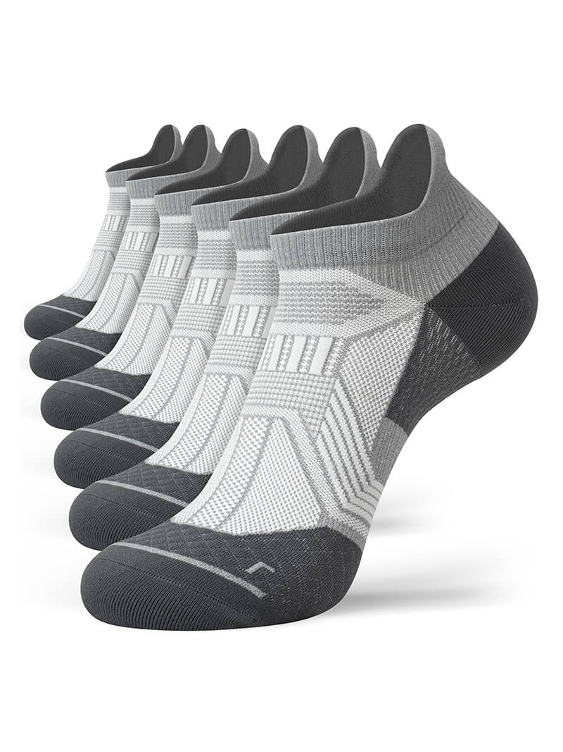 Hylaea Unisex Ultralight Sports Socks – 6-Pair Pack (Grey) - Image 1