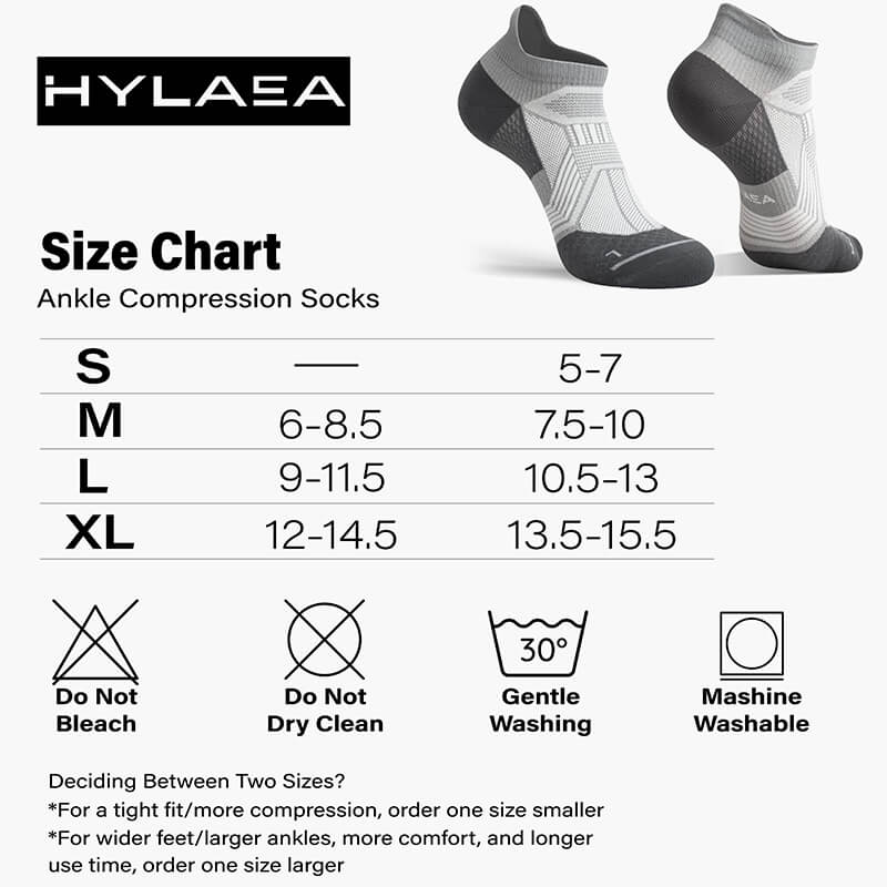 Hylaea Unisex Ultralight Sports Socks – 6-Pair Pack (Grey)