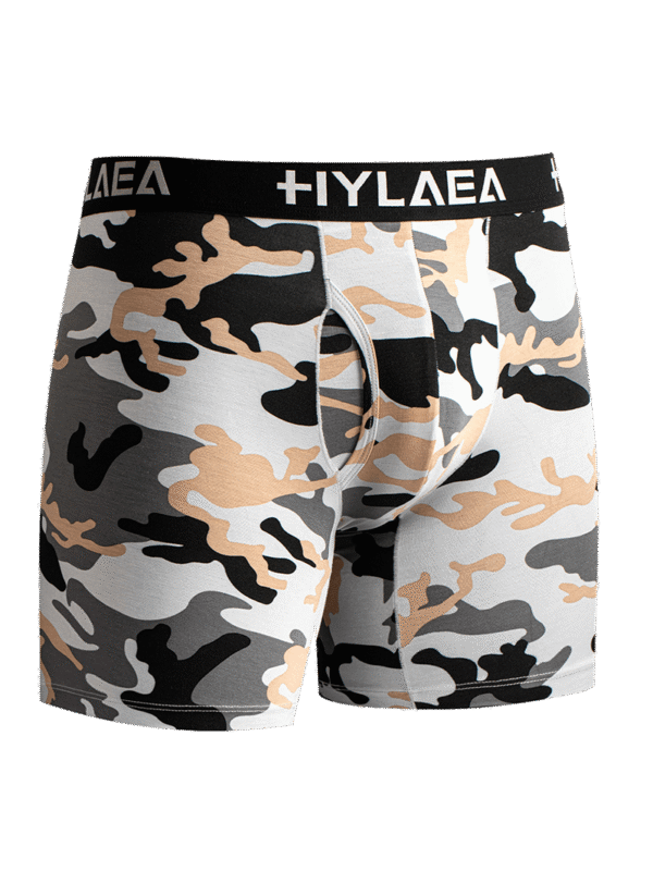 Hylaea Men's Bamboo Fiber Boxer Briefs, Camouflage Style, 4-Pack. - Image 5