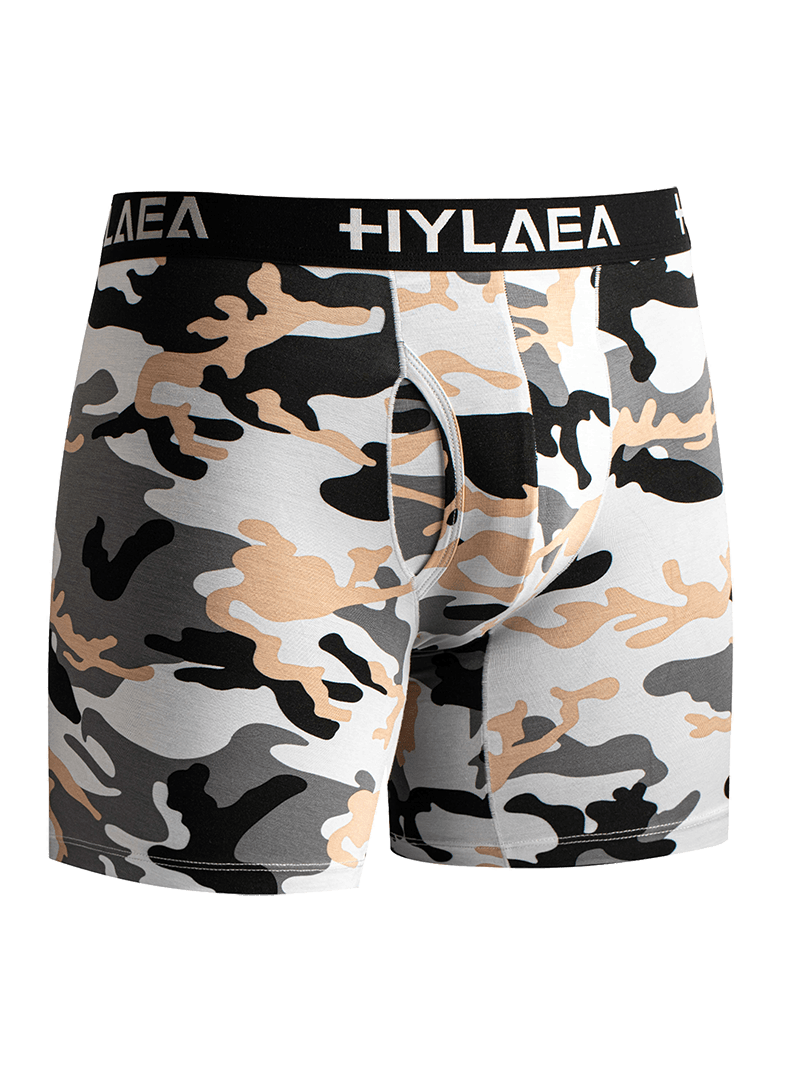 Hylaea Men's Bamboo Fiber Boxer Briefs, Camouflage Style, 4-Pack. - Image 5