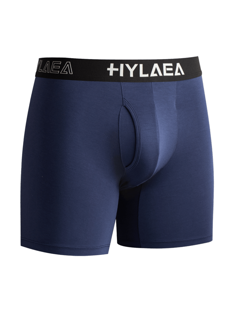 Hylaea Men's Bamboo Fiber Boxer Briefs – 4-Pack (Black/Grey/Blue/Camouflage)