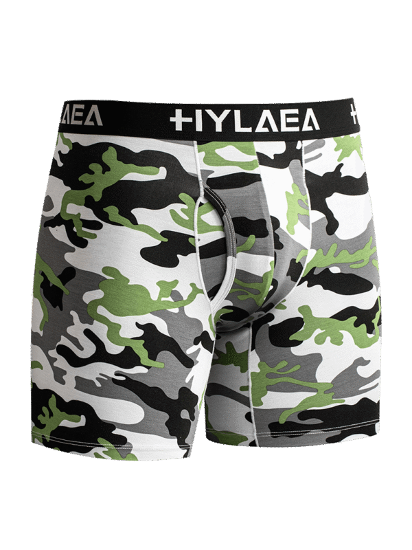 Hylaea Men's Bamboo Fiber Boxer Briefs, Camouflage Style, 4-Pack. - Image 2